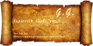 Gyurnik Gyöngyi névjegykártya